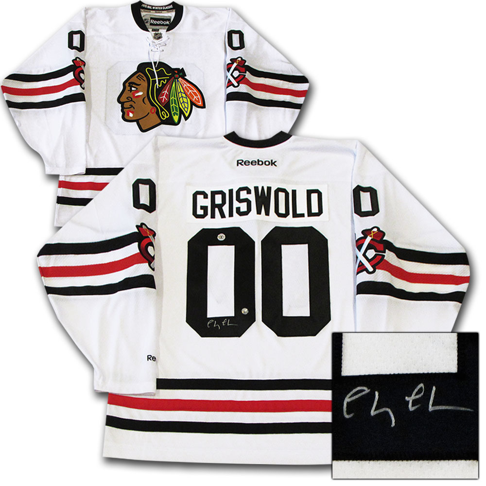 Chevy Chase Autographed Chicago Blackhawks GRISWOLD Jersey NHL Auctions
