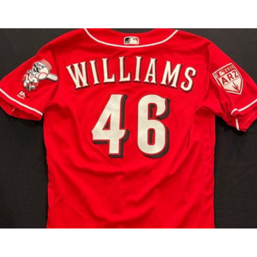 WILLIAMS -- Authentic Reds Jersey -- $1 Jersey Auction -- $5 Shipping -- Size 44 (Not MLB Authenticated)