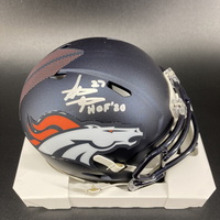 HOF - Broncos Steve Atwater Signed Mini Helmet with HOF 20 Inscription
