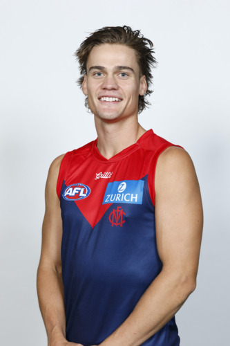 Photo of 2025 Melbourne Demons Retro Gather Round Blue Guernsey - Trent Rivers #24