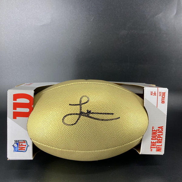 NFL - Colts Laiatu Latu Signed Gold Composite Football