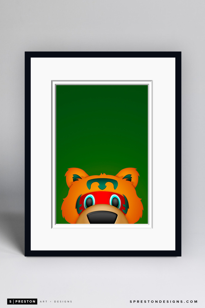 Nordy - Framed Limited Edition Minimalist NHL Mascot Art Print (6/350) by S. Preston