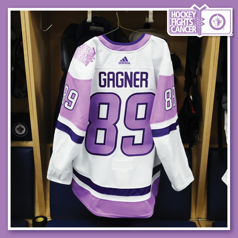 SAM GAGNER Warm Up Issued Hockey Fights Cancer Jersey