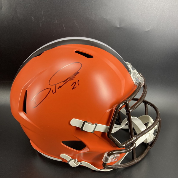 NFL - Browns Denzel Ward Signed Replica Speed Helmet