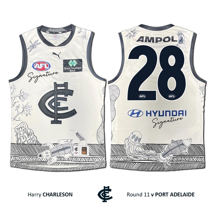 Photo of Harry Charleson #28 Carlton 2026 Indigenous Clash Guernsey