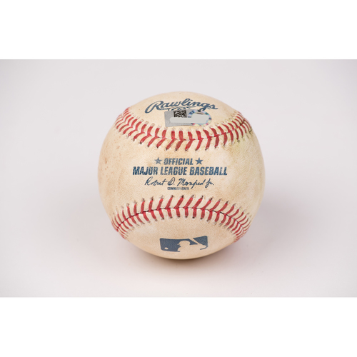 Photo of Game Used Baseball: Pitcher: Keynan Middleton, Batter: Alex Bregman - Double - Top 5 - 7-31-2020 vs. HOU