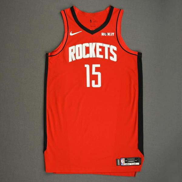 Image of Clint Capela - Houston Rockets - Kia NBA Tip-Off 2019 - Game-Worn Icon Edition Jersey - Double-Double