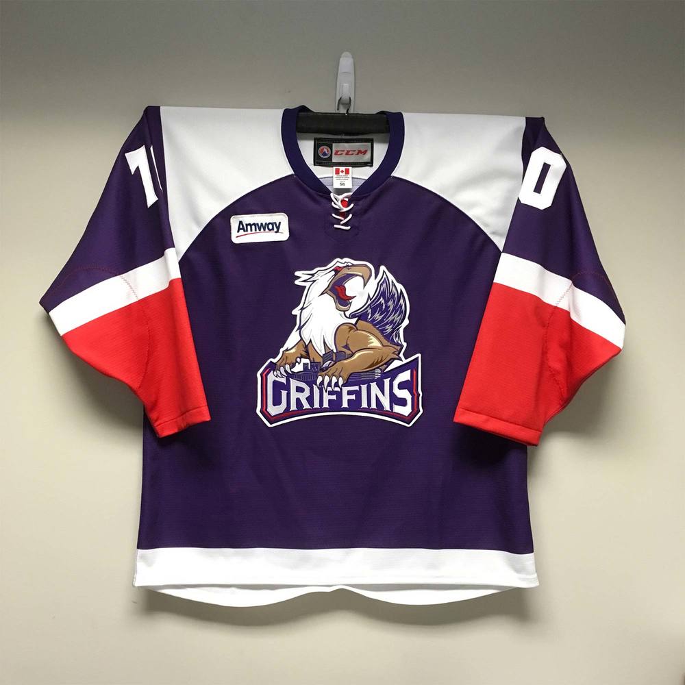 AHL Authentic Grand Rapids Griffins Purple Jersey Worn and Signed by 10 Ben Street