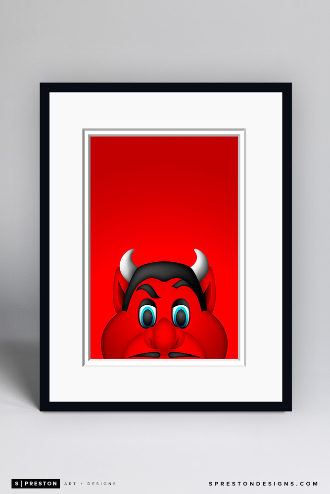 NJ Devil - Framed Limited Edition Minimalist NHL Mascot Art Print (6/350) by S. Preston