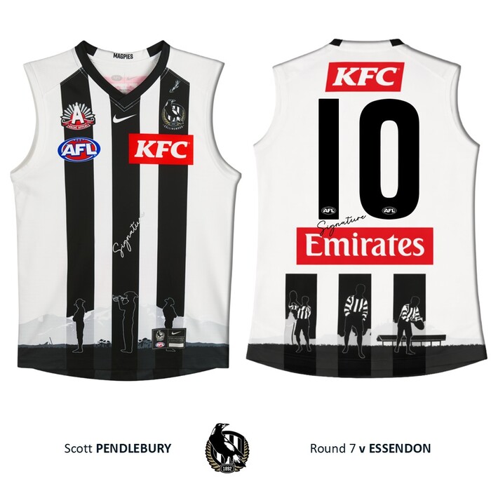 Photo of Scott Pendlebury #10 Collingwood 2026 Anzac Day Guernsey
