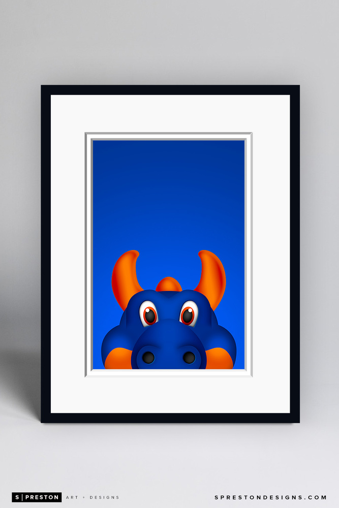 Sparky The Dragon - Framed Limited Edition Minimalist NHL Mascot Art Print (6/350) by S. Preston