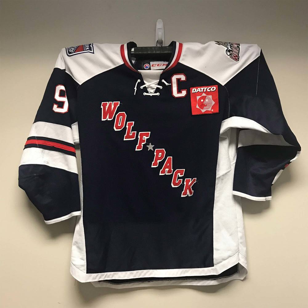 AHL Authentic Hartford Wolf Pack Captains Jersey Worn by 9 Joe Whitney