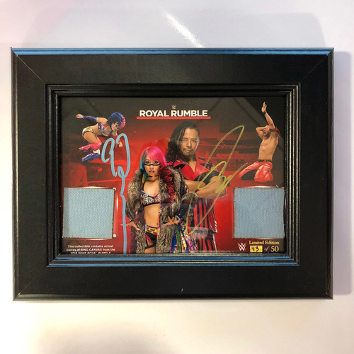 Shinsuke Nakamura & Asuka Royal Rumble 2018 Autographed Ring Canvas Photo Frame (Random Number)