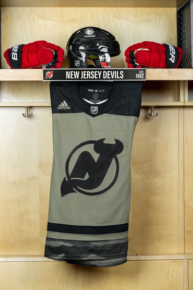 Nathan Bastian Autographed 2021-22 Military Appreciation Warm-Up Jersey - New Jersey Devils