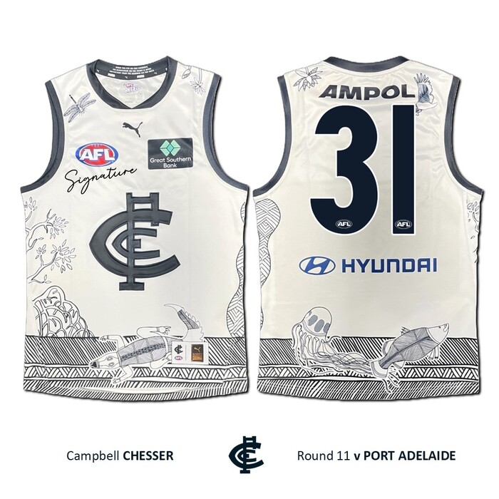 Photo of Campbell Chesser #31 Carlton 2026 Indigenous Clash Guernsey