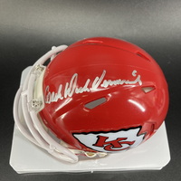 HOF - Chiefs Dick Vermeil Signed Mini Helmet with HOF 22 Inscription