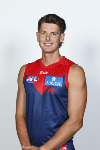 Photo of 2025 Melbourne Demons Retro Gather Round Blue Guernsey - Tom Fullarton #33