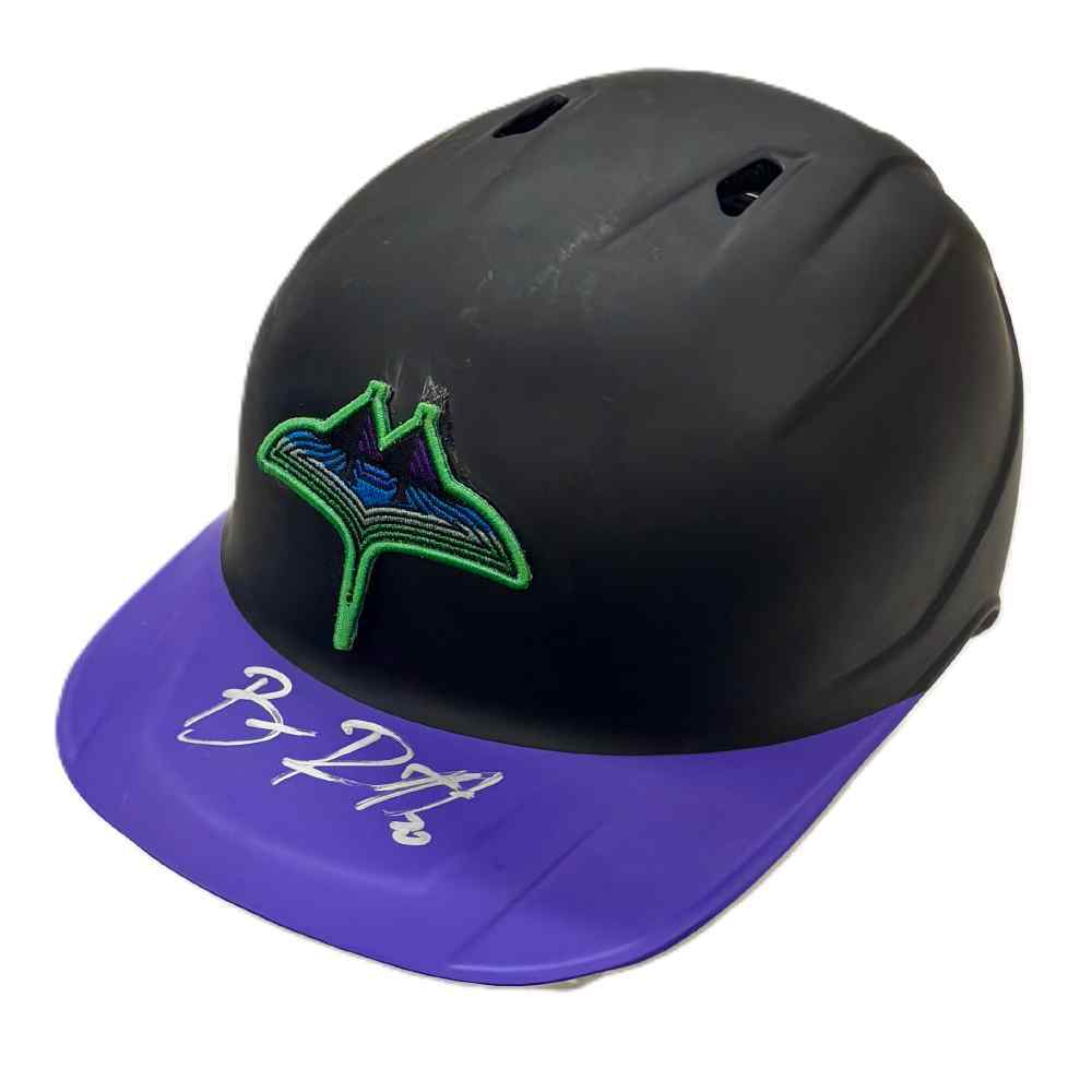 Game Used Autographed City Connect Batting Helmet: Ben Rortvedt ...