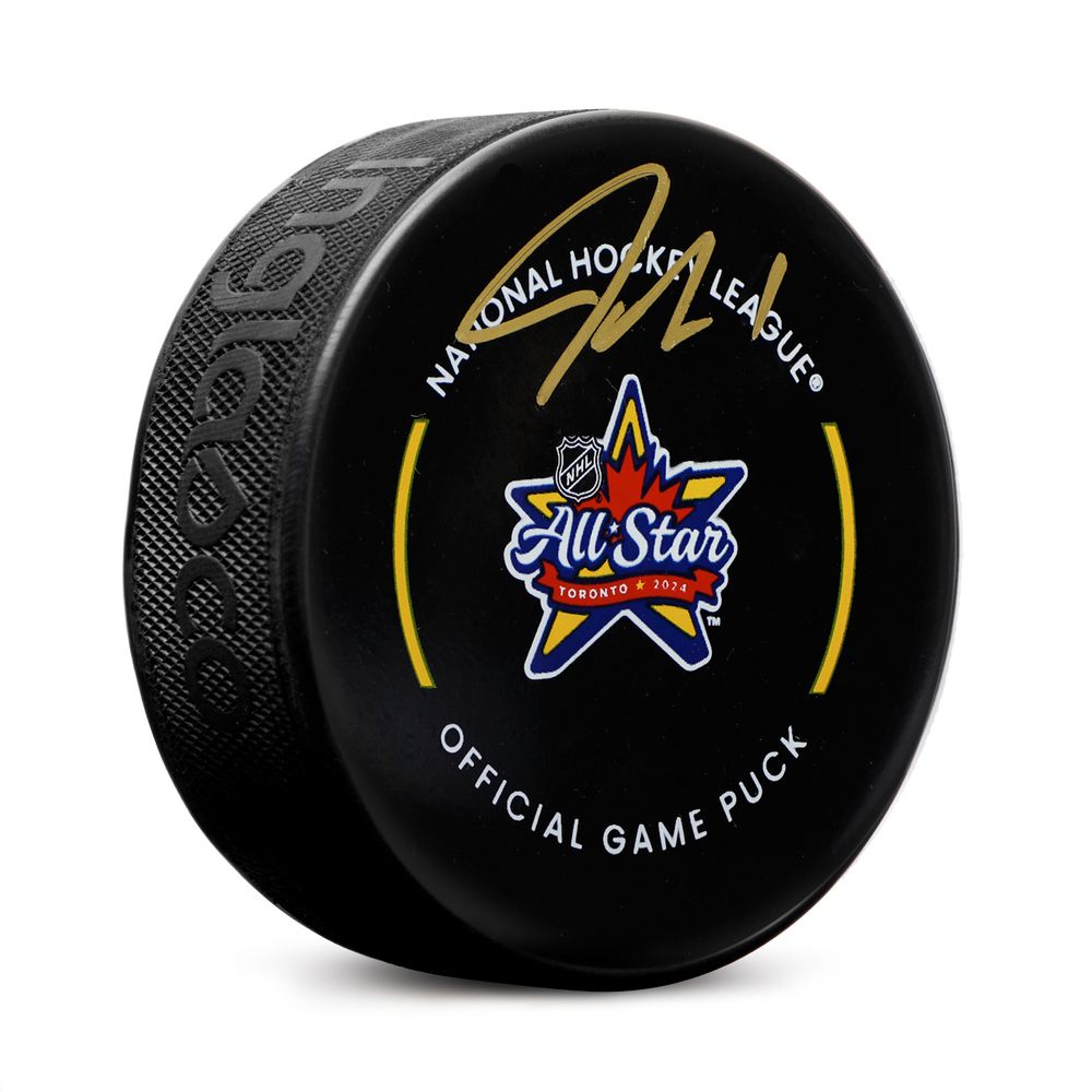 Jeremy Swayman Autographed 2024 NHL All-Star Game Hockey Puck