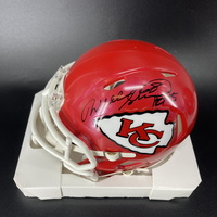 HOF - Chiefs Will Shields Signed Mini Helmet with HOF 15 Inscription