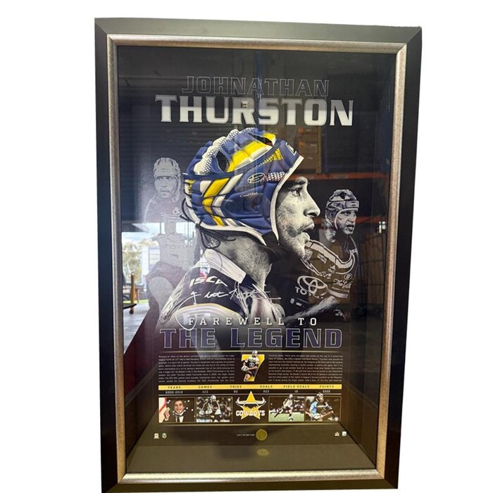 NRL Johnathan Thurston Signed Head Guard Piece - Artisan Edition