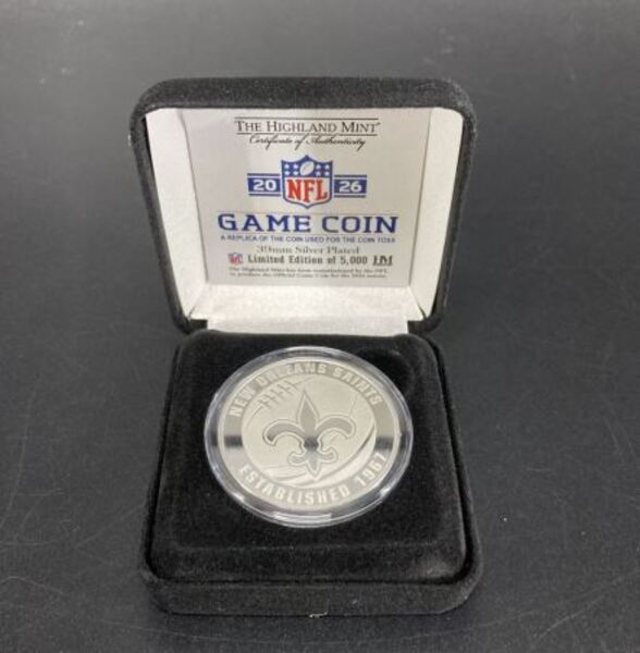 Saints Silver Plated Flip Coin 