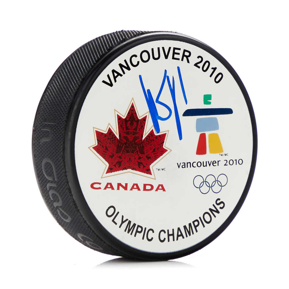 Roberto Luongo Signed Team Canada 2010 Olympic Gold Medal Hockey Puck