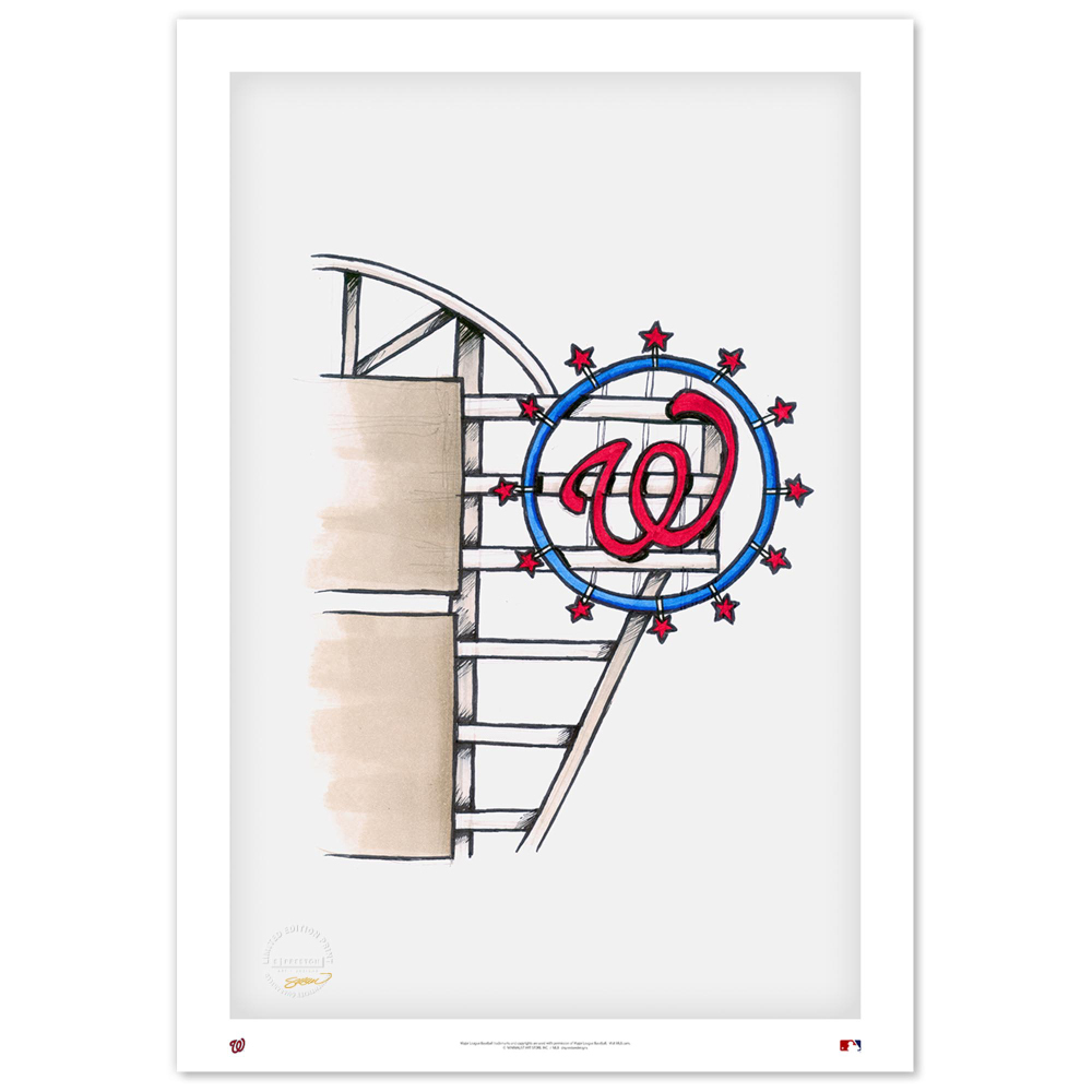 Nationals Park Sketch - Limited Edition Print of 42 by S. Preston | MLB ...