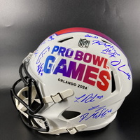 NFL - 2024 Pro Bowl Games Replica Speed Helmet Signed by Over 17 Players...