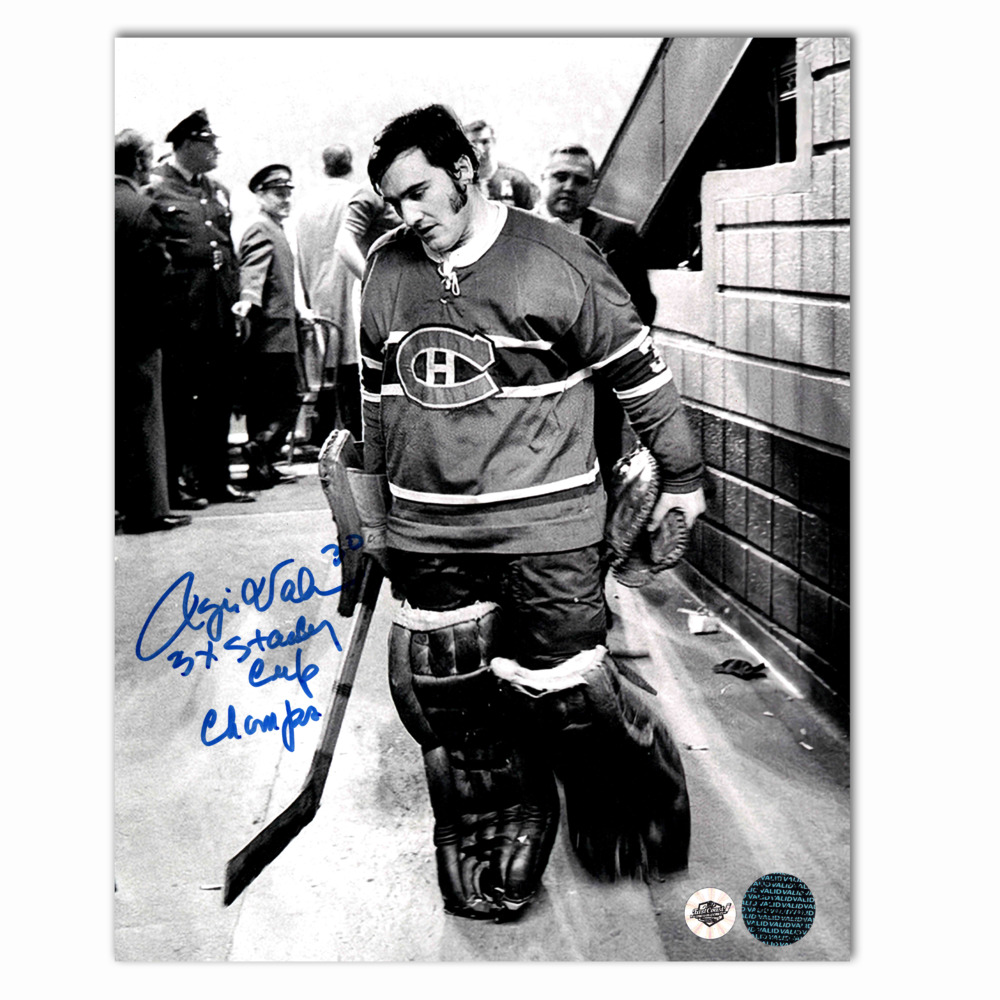 Rogie Vachon Autographed Montreal Canadiens 8x10 Photo Inscribed 3x Stanley Cup