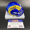 HOF - Rams Isaac Bruce Signed Mini Helmet with HOF 20 Inscription