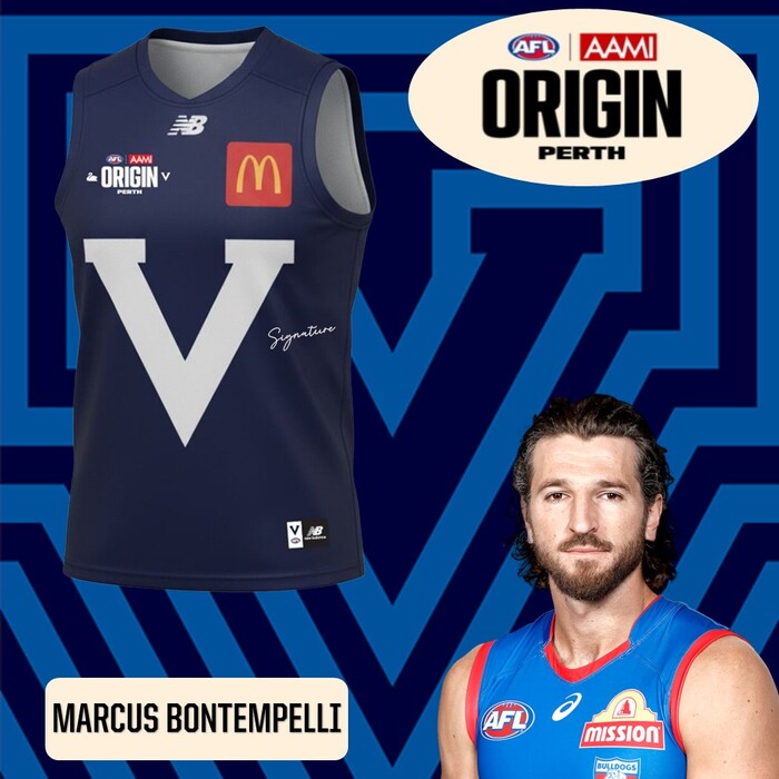 Photo of Marcus Bontempelli 2026 VIC AFL Origin Guernsey