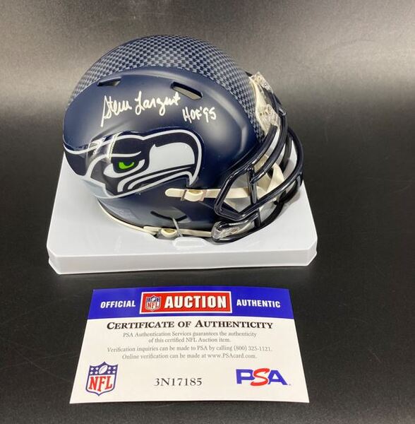 HOF - Seahawks Steve Largent Signed Mini Helmet