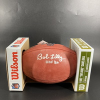 HOF - Cowboys Bob Lilly Signed Authentic Football with 100 Seasons Logo ...