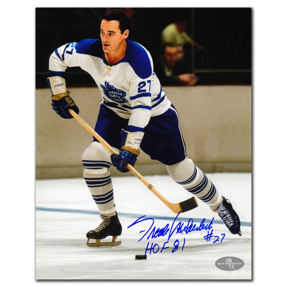 Frank Mahovlich Toronto Maple Leafs White Jersey Autographed 8x10