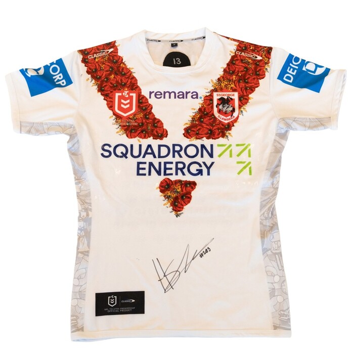 Photo of Hamish Stewart 2026 St George Illawarra ANZAC Round Player-Issue Jersey