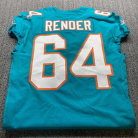 NFL - Dolphins Tyshun Render Game Cut Jersey Size 42 With Shula Patch