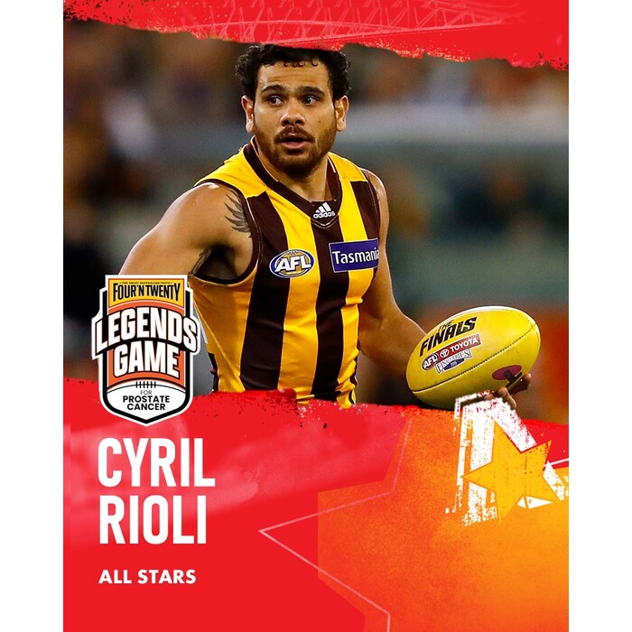 Photo of Cyril Rioli All Stars 2025 Legends Game Match-Worn Guernsey