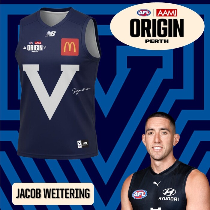 Photo of Jacob Weitering 2026 VIC AFL Origin Guernsey