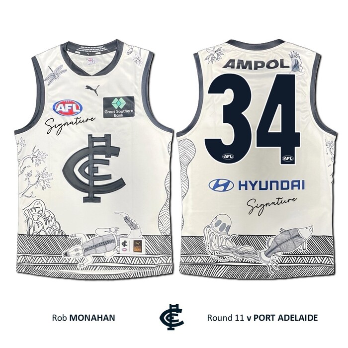 Photo of Rob Monahan #34 Carlton 2026 Indigenous Clash Guernsey