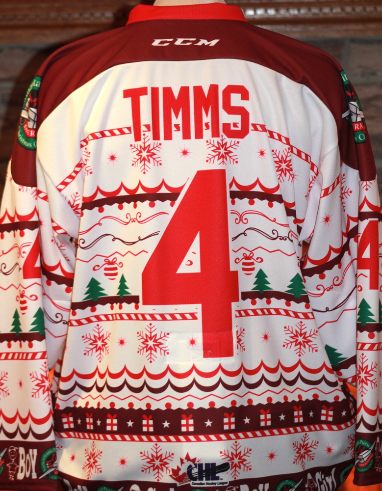Matt Timms (4) GameWorn Ugly Christmas Sweater Jersey