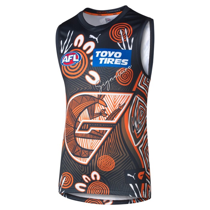 Kieren Briggs #32 GWS GIANTS 2024 Signed Indigenous Match Worn Guernsey