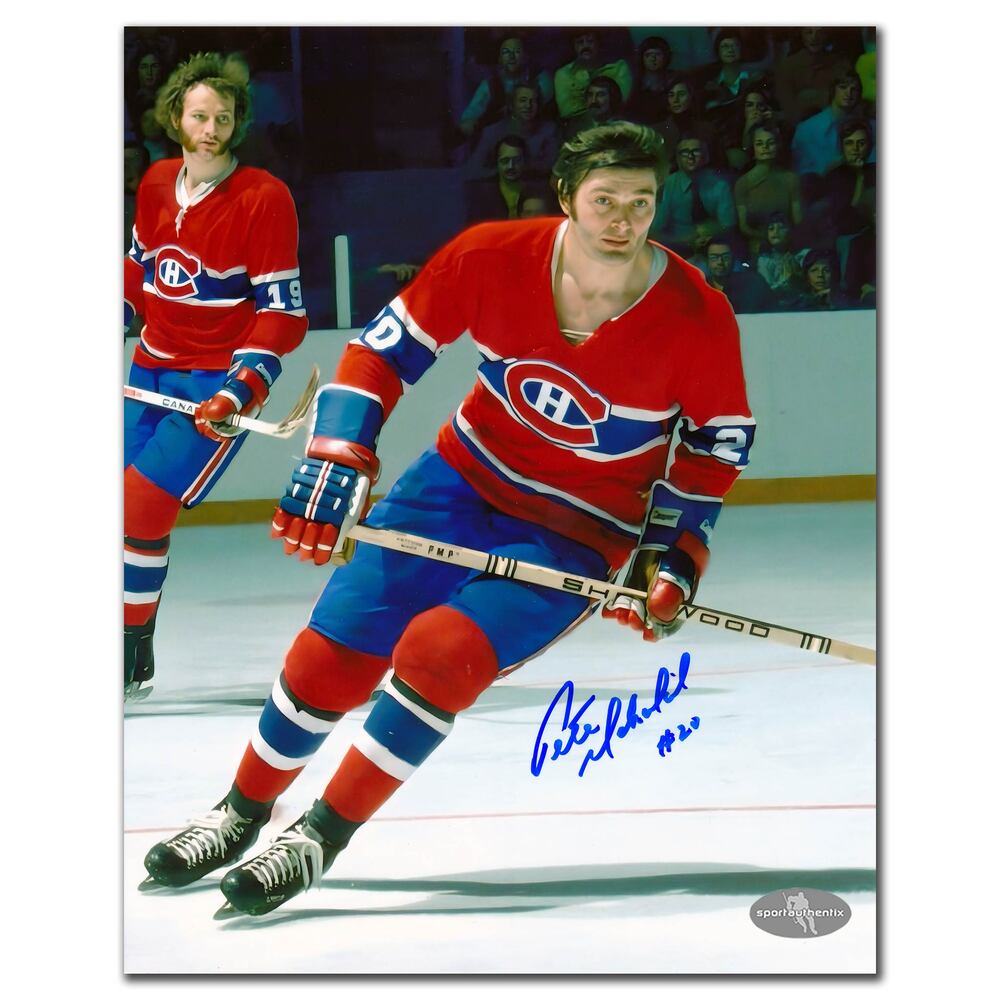 Pete Mahovlich Montreal Canadiens Action Autographed 8x10