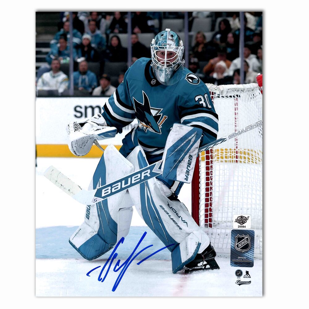 Yaroslav Askarov Autographed San Jose Sharks Home 8x10 Photo
