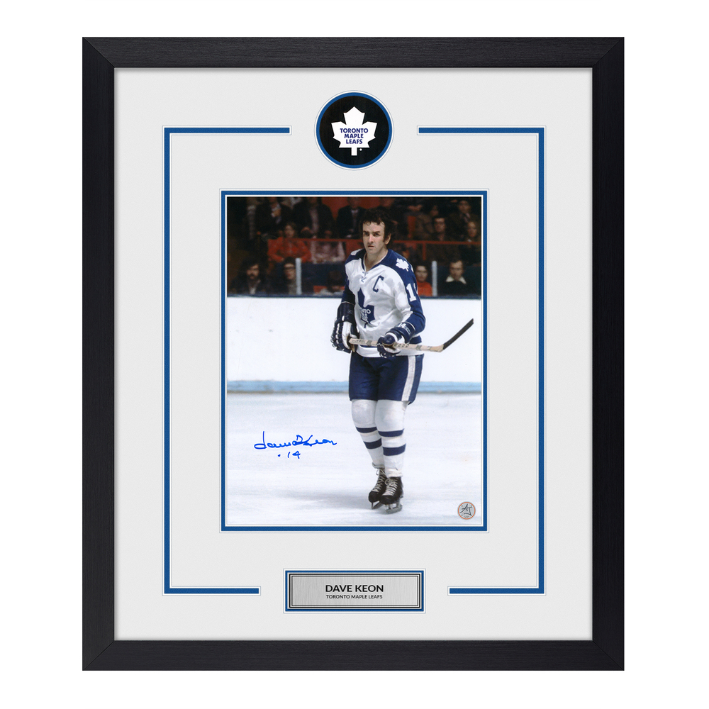 Dave Keon Signed Toronto Maple Leafs Puck Logo 23x27 Frame