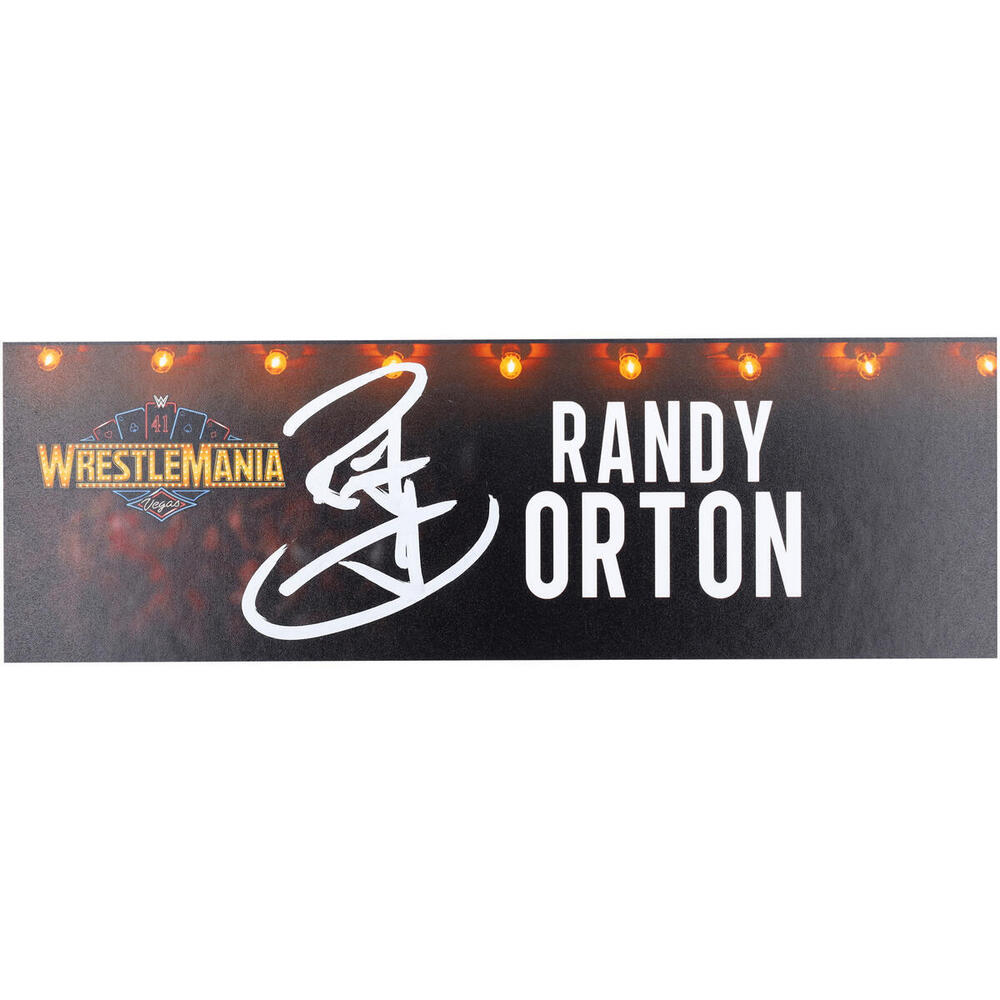 Authentic Event-Used: Randy Orton Autographed WrestleMania 41 Private Signing Nameplate
