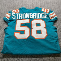NFL - Dolphins Jason Strowbridge Game Cut Jersey Size 46 With Shula Patch