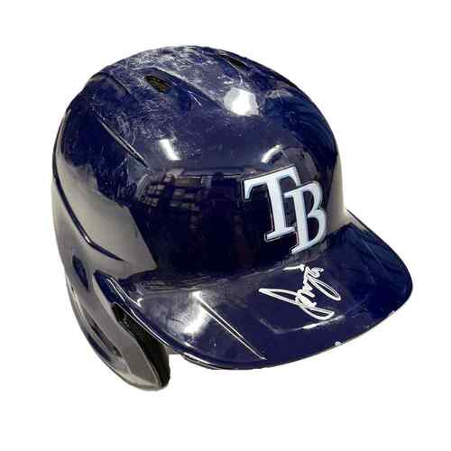 Photo of Game Used Autographed Opening Day TB Batting Helmet: Francisco Mejia - April 8, 2022 v BAL