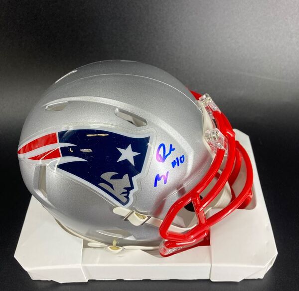 NFL - Patriots Drake Maye Signed Mini Helmet