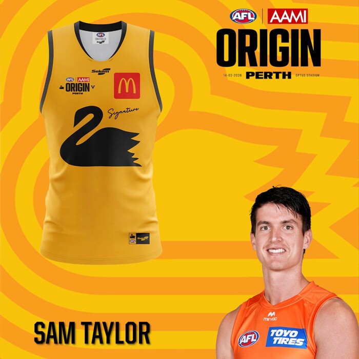 Photo of Sam Taylor 2026 WA AFL Origin Guernsey